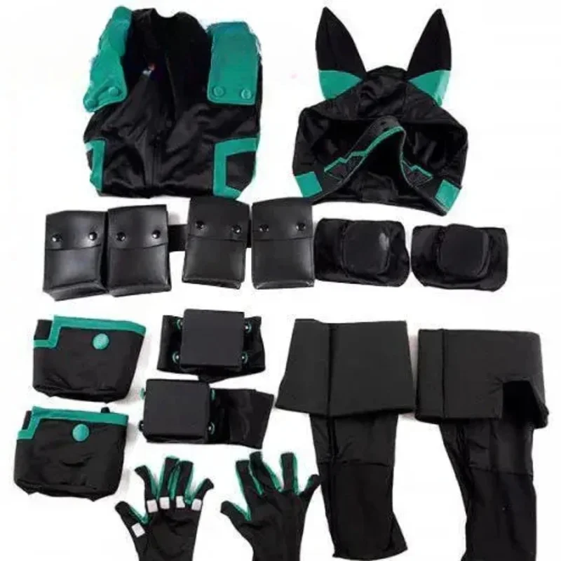 أزياء My Academia World Heroes Mission Boku No Hero Academia Izuku Midoriya Deku التأثيرية بدلة المعركة السوداء؛ 8,k'5;h.