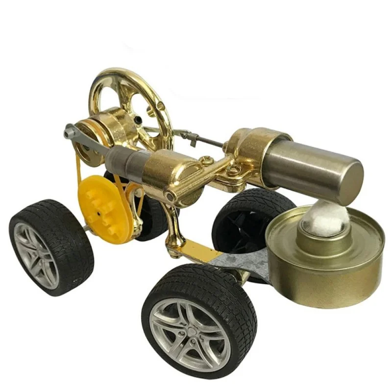 Hot Air Car Stirling Engine Puzzle Toy Experiment Retro Metal Stirling Car Engine Motor Kit Science Technology Toy Props Gifts