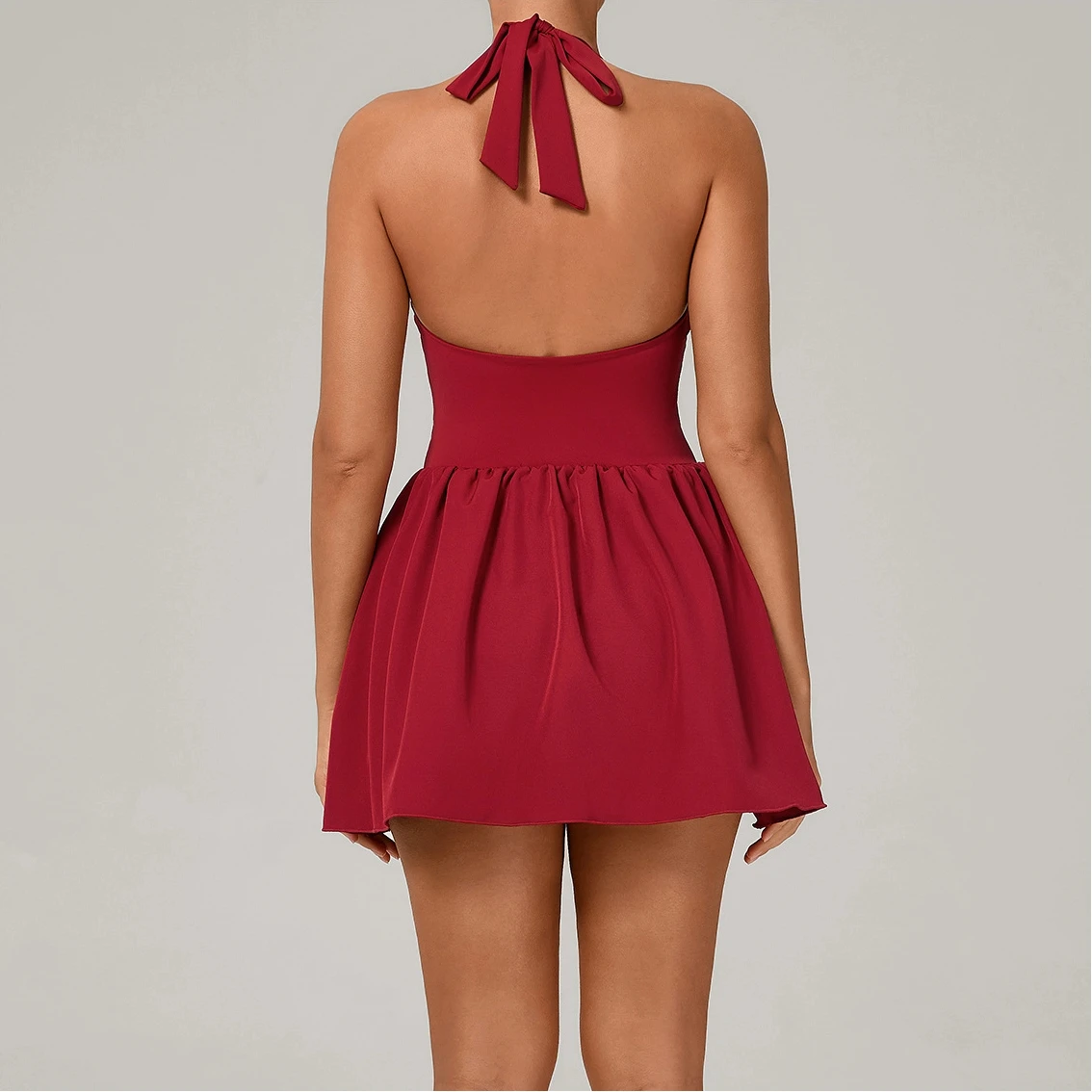 

Sports Dress Women Halter Tennis Clothing Cross Back Workout Skirts with Shorts Golf Outfits Sportswear