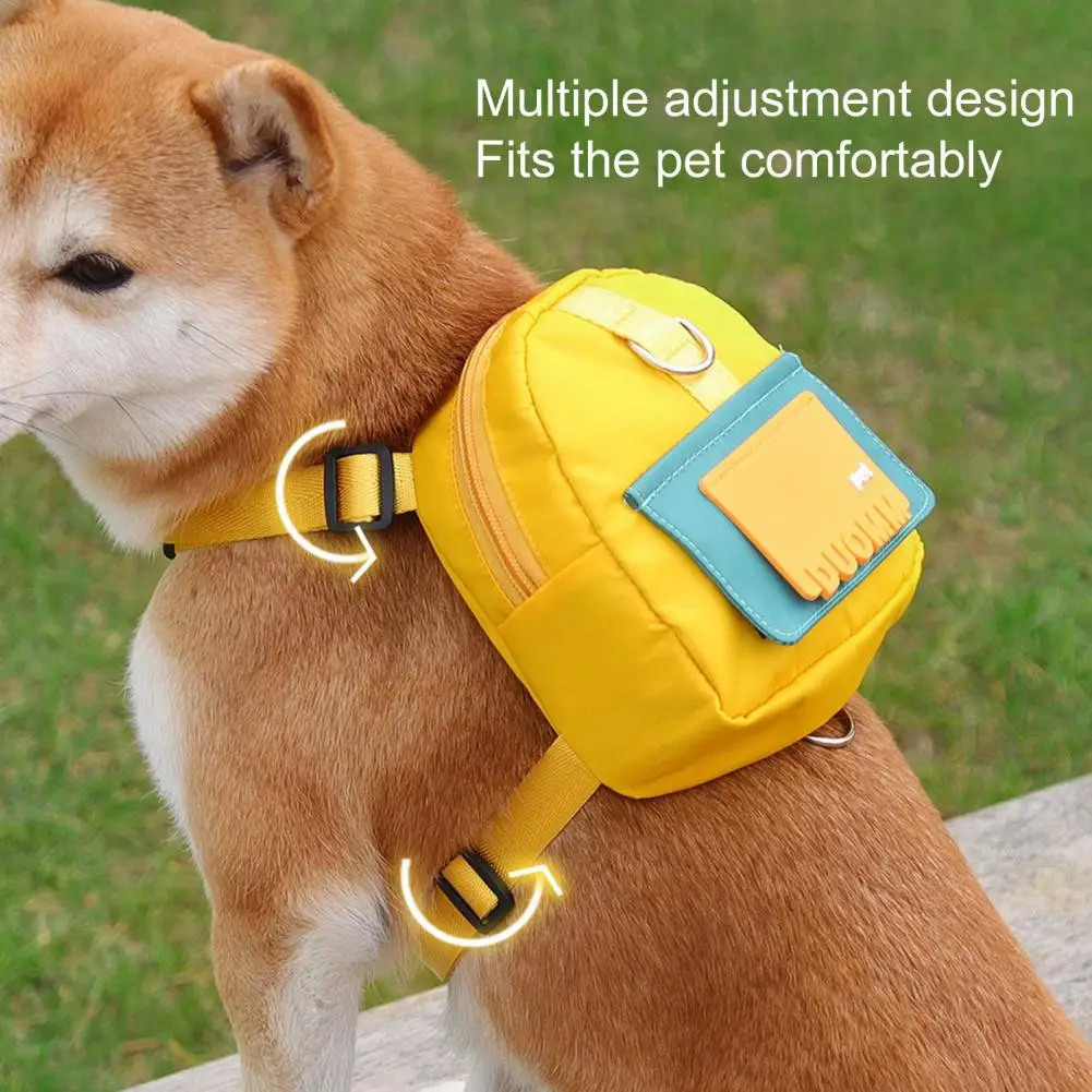 Durable Convenient Pet Dog Outdoor Backpack with Traction Rope Widened Webbing Bright Color Pet Backpack Pet Supplies