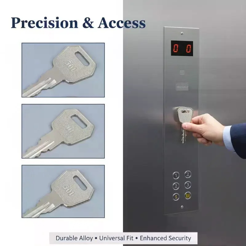 Maintenance Elevator Keys with Station Locks and Control Box Keys For OTIS KONE TKE Easy Access Tools for Building Managers