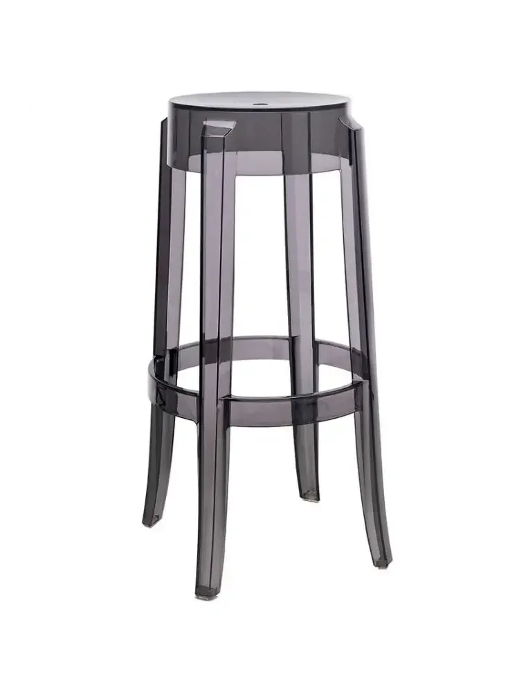 

Transparent Bar Stool Nordic Ghost Plastic High Stool Charles Round Stool Seat Acrylic Simple Modern Bar Chair