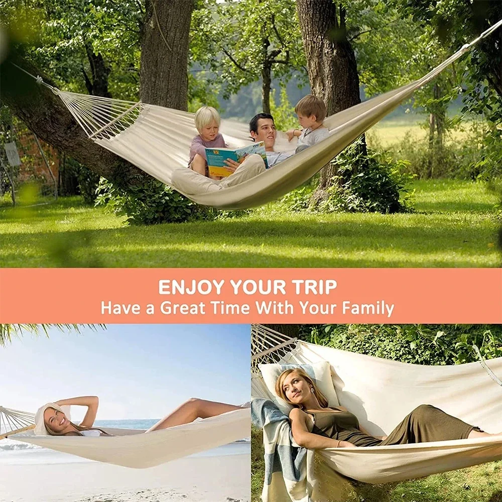 Portable Outdoor Garden Tourist Double Hammocks Travel Camping Leisure Sleeping Hanging Hammock Swing Nature Hike