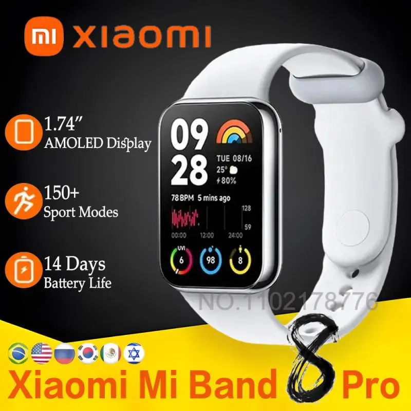 

Global Version Xiaomi Smart Band 8 Pro 1.74” AMOLED Display Waterproof Up To 14-day Battery Life Xiaomi Mi Band 8 Pro Wristband