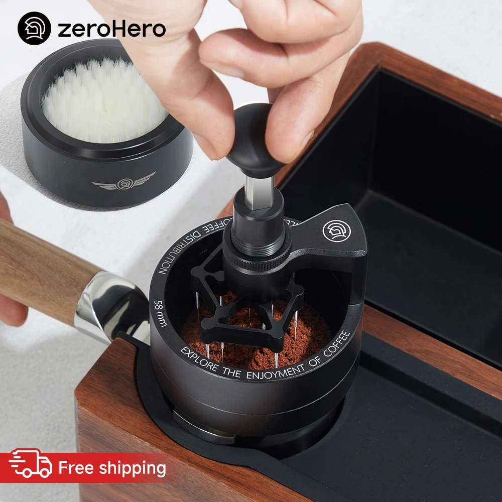 zeroHero Coffee WDT Tool 58mm 13 Needles 0.25mm Concentric Spiral Distribution for Espresso Portafilter Home Barista Brew Mixing