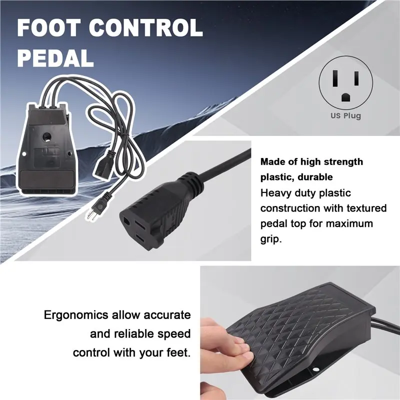 2025 Hot Style Flex Shaft Motor Foot Control Pedal Replacement Electric For Rotary Tool Hanging Grinder Carver Tool Accessories