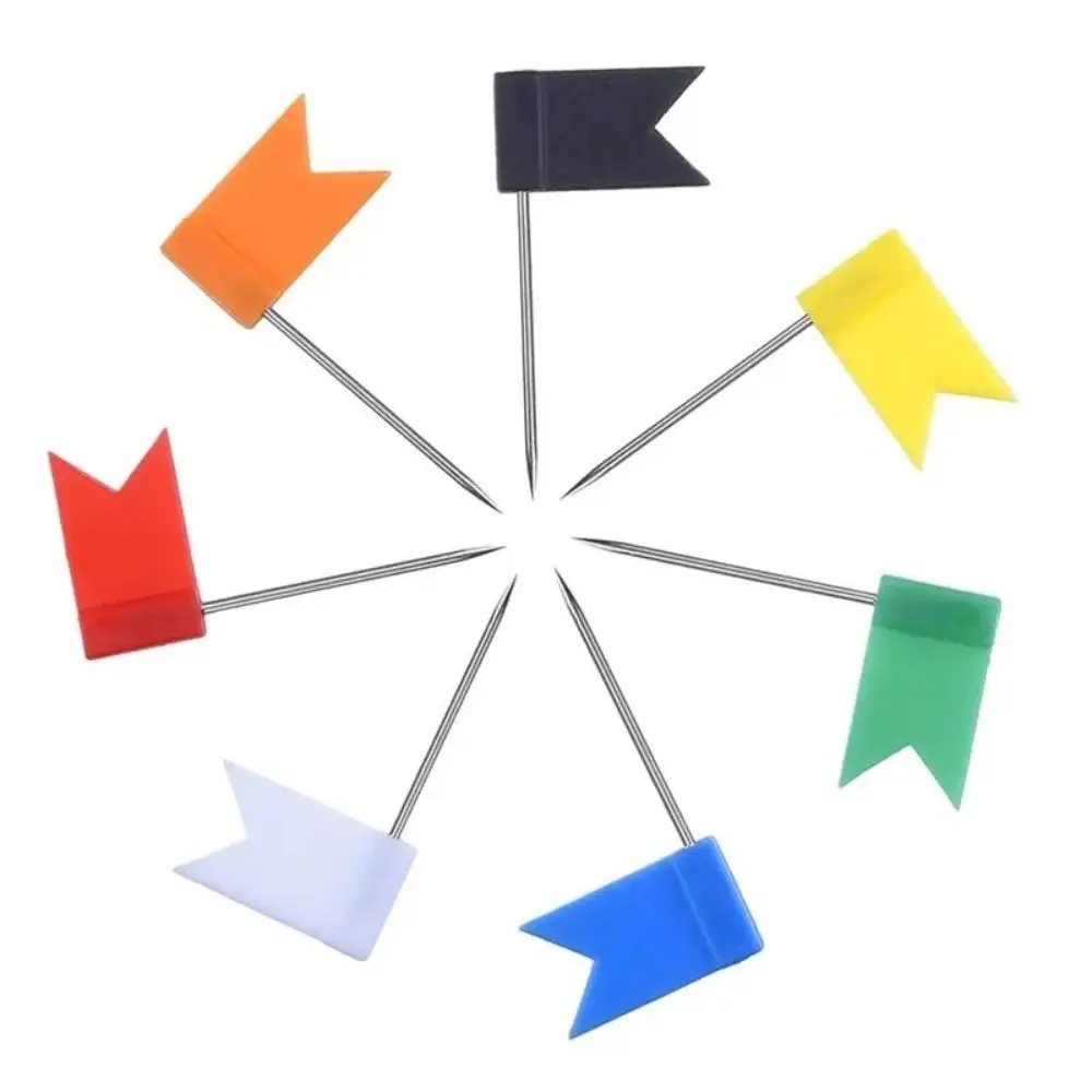 100pcs/box Bright Colors Colored Push Pins Reliable Material Easy Insert Map Pins Stable Fixing 100 Pieces Box Office Supplies