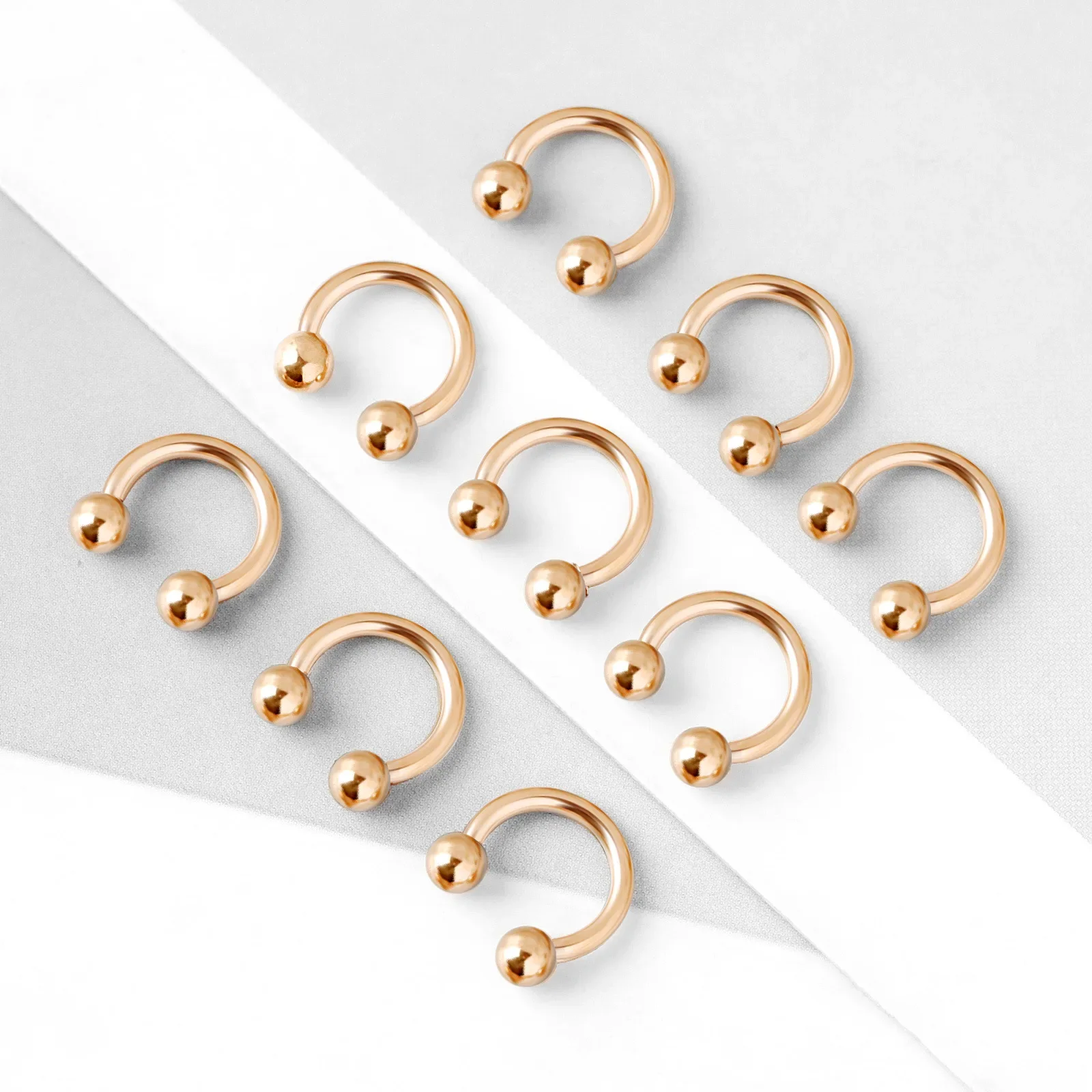 10Pcs Stainless Steel U-Shaped Nose Ring Nail Piercing Jewelry Basic Stainless Steel Nose Stud for Nail Art