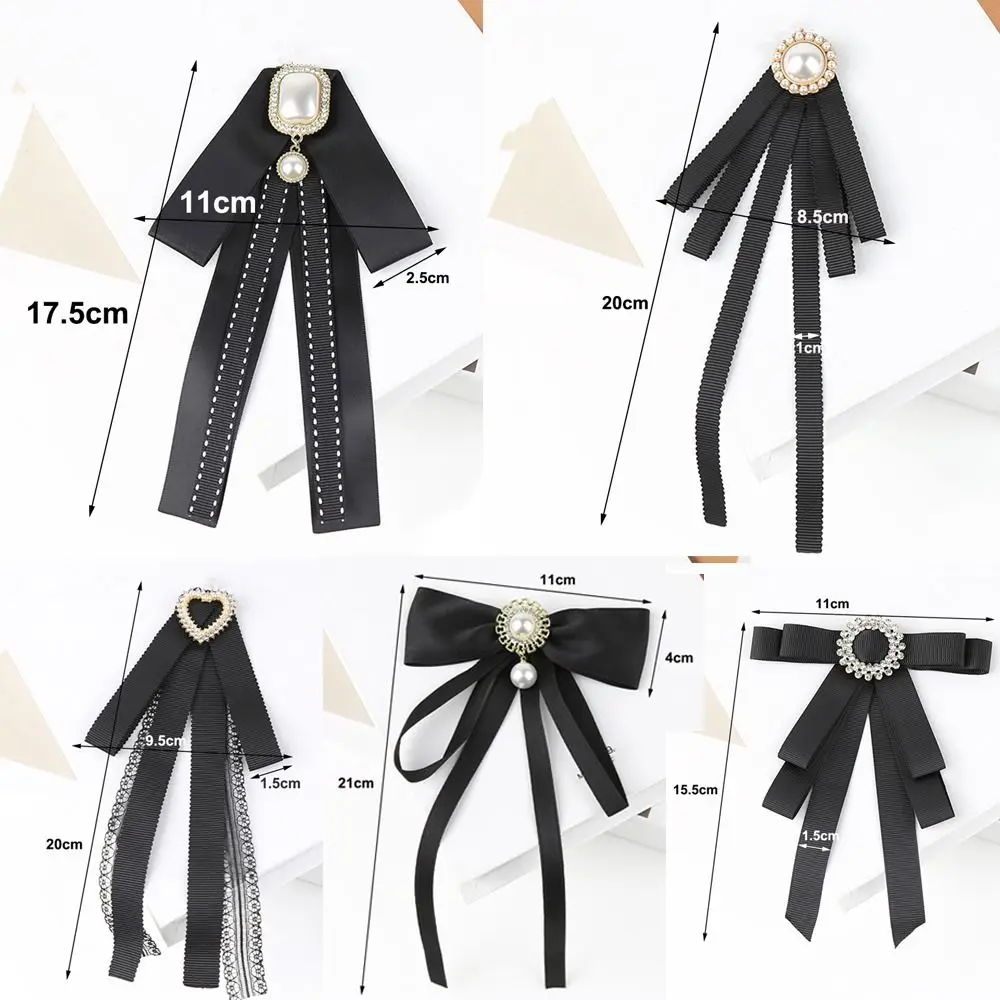 الأسود التذكاري الشريط الأسود Bowknot بروش البوليستر خمر كريستال الراين مجوهرات ربطة العنق طوق مشبك ربطة العنق المسبق