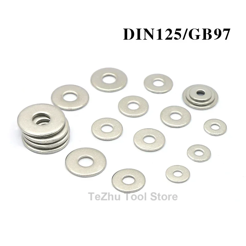 

100pc A2-70 304 Stainless Steel Flat Washer Plain Gasket M1.1 M1.2 M1.3 M1.4 M1.5 M1.6 M1.7 M2 M2.5 M3 M3.5 M4 M5 M6 M8