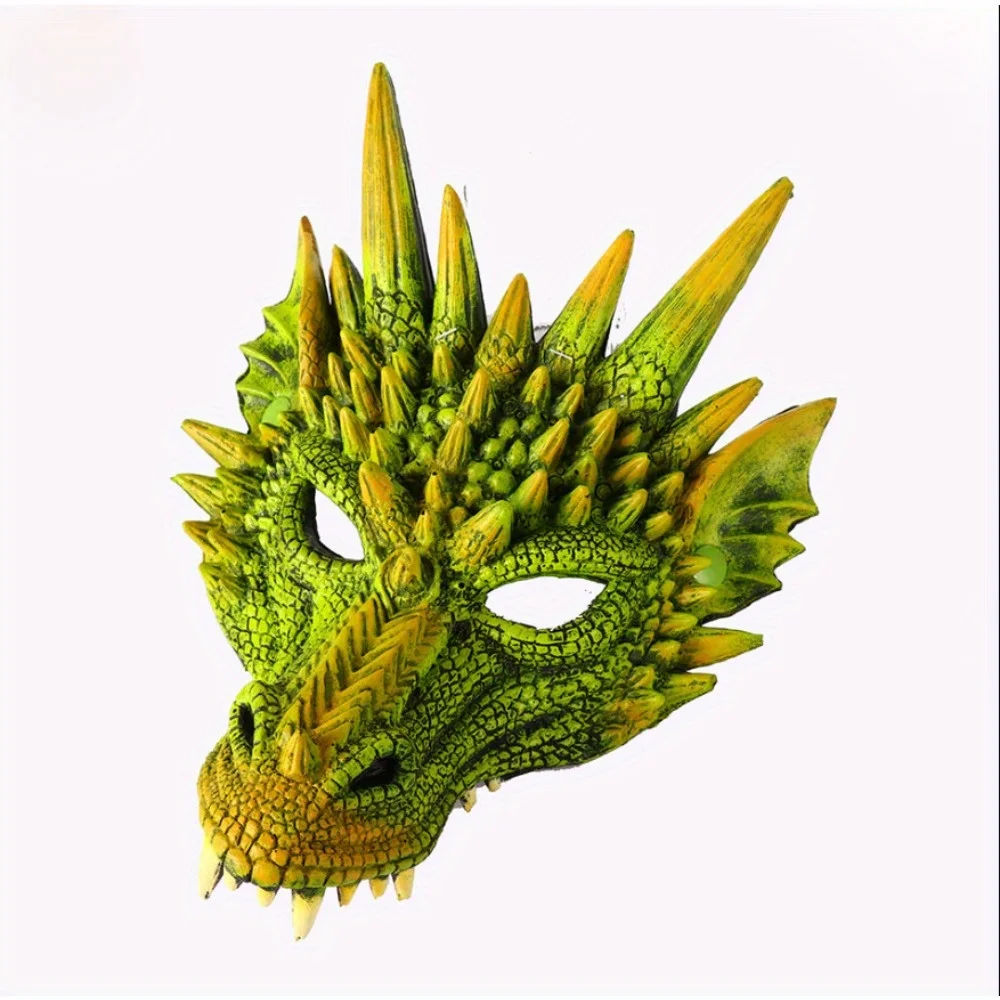 Halloween Dragon Mask - 3D PU Cosplay Accessory for Carnival Parties, Horror Role-Playing Props