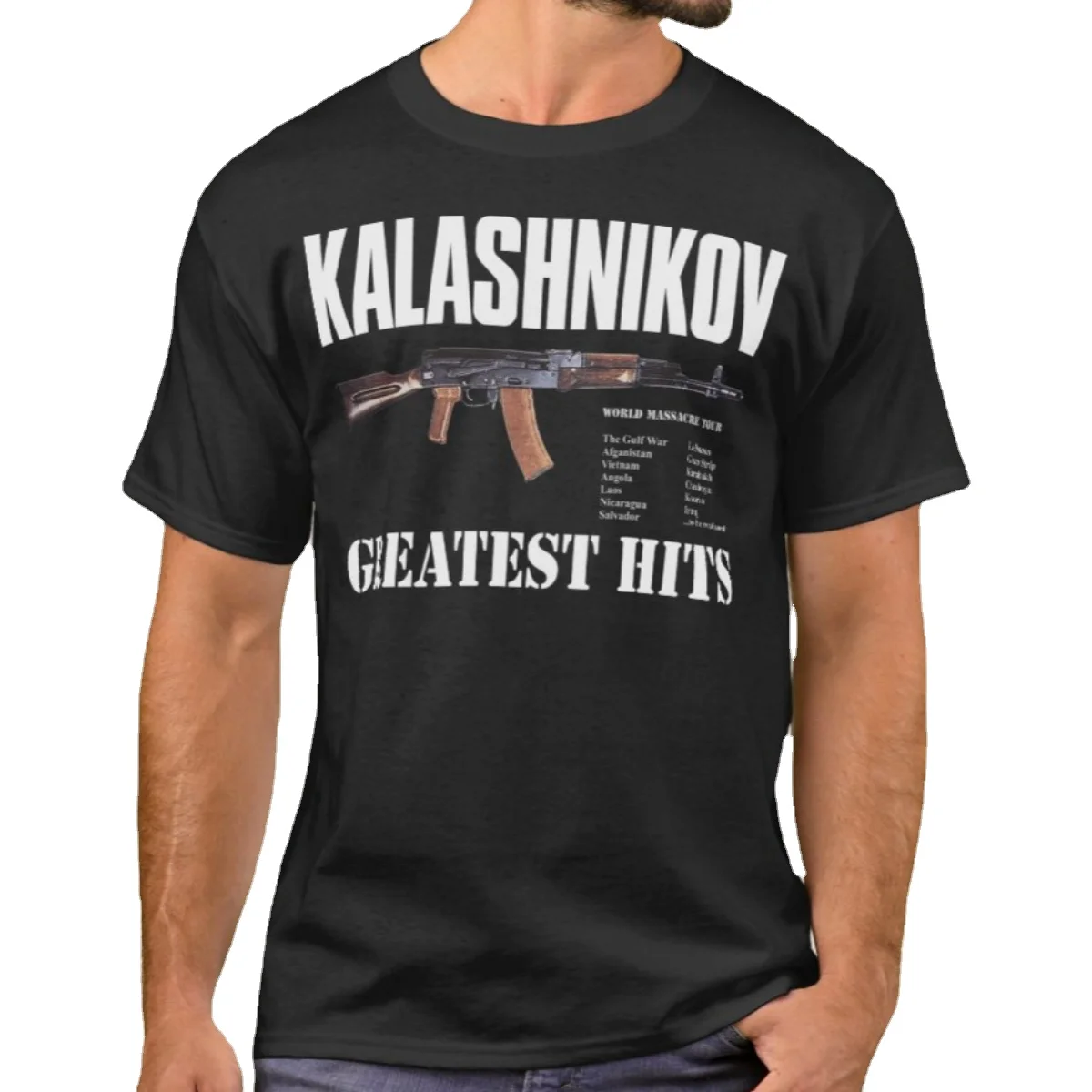 Russian Army Kalashnikov AK-47 Assault Rifle Greatest Hits T-Shirt. Summer Cotton Short Sleeve O-Neck Mens T Shirt New S-3XL