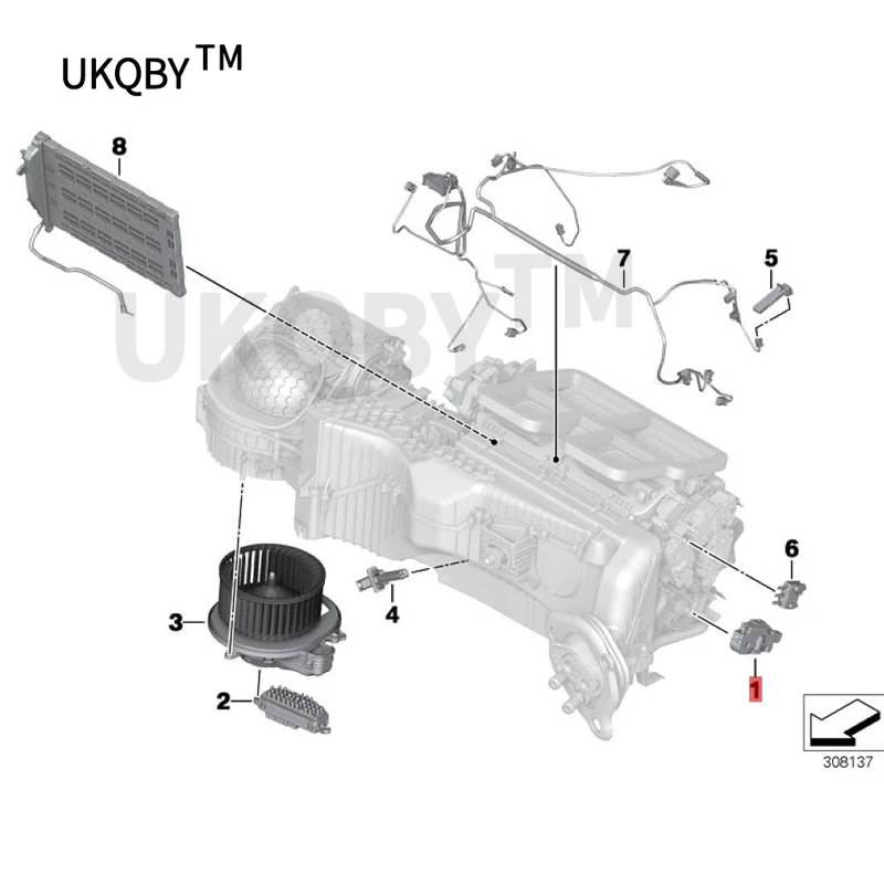 X1 E84 2009/09-2015 X1b mw16d servo motor