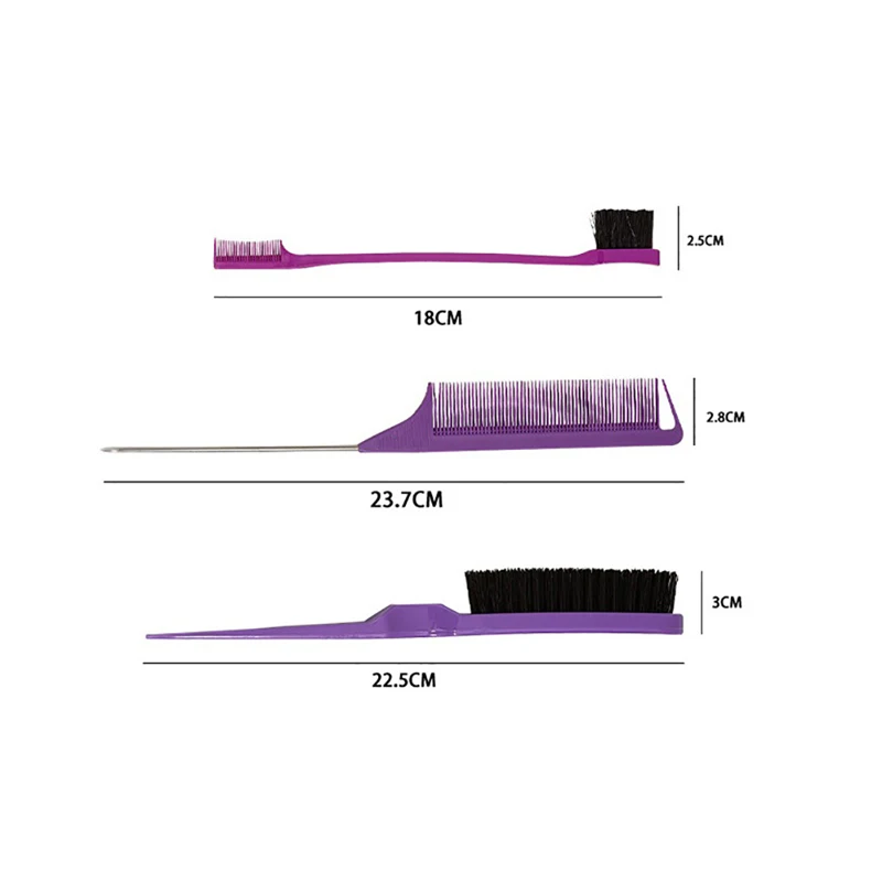 Peine de Control de bordes de doble cara, accesorios de cepillo de peinado para el cabello, 3 unidades por lote