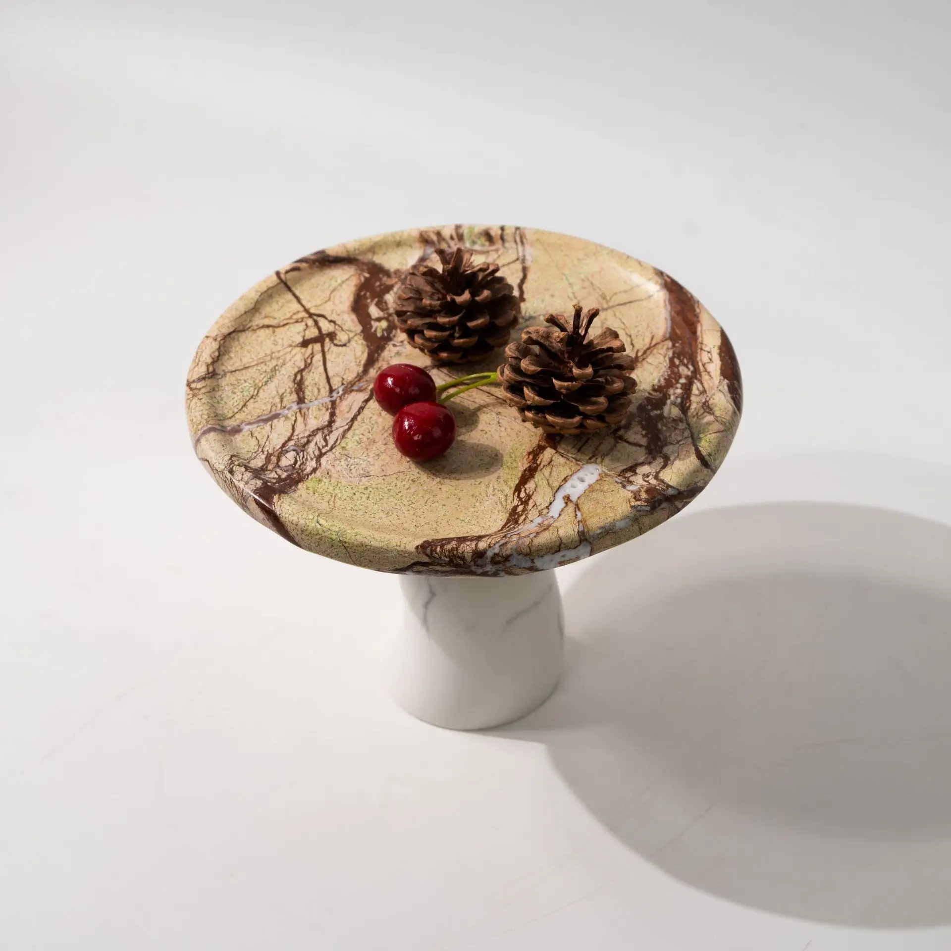 Sales Office Marble Art Fruit Plate Light Luxury Modern Style Reception Desk Decoration High-end Club Center Ornament