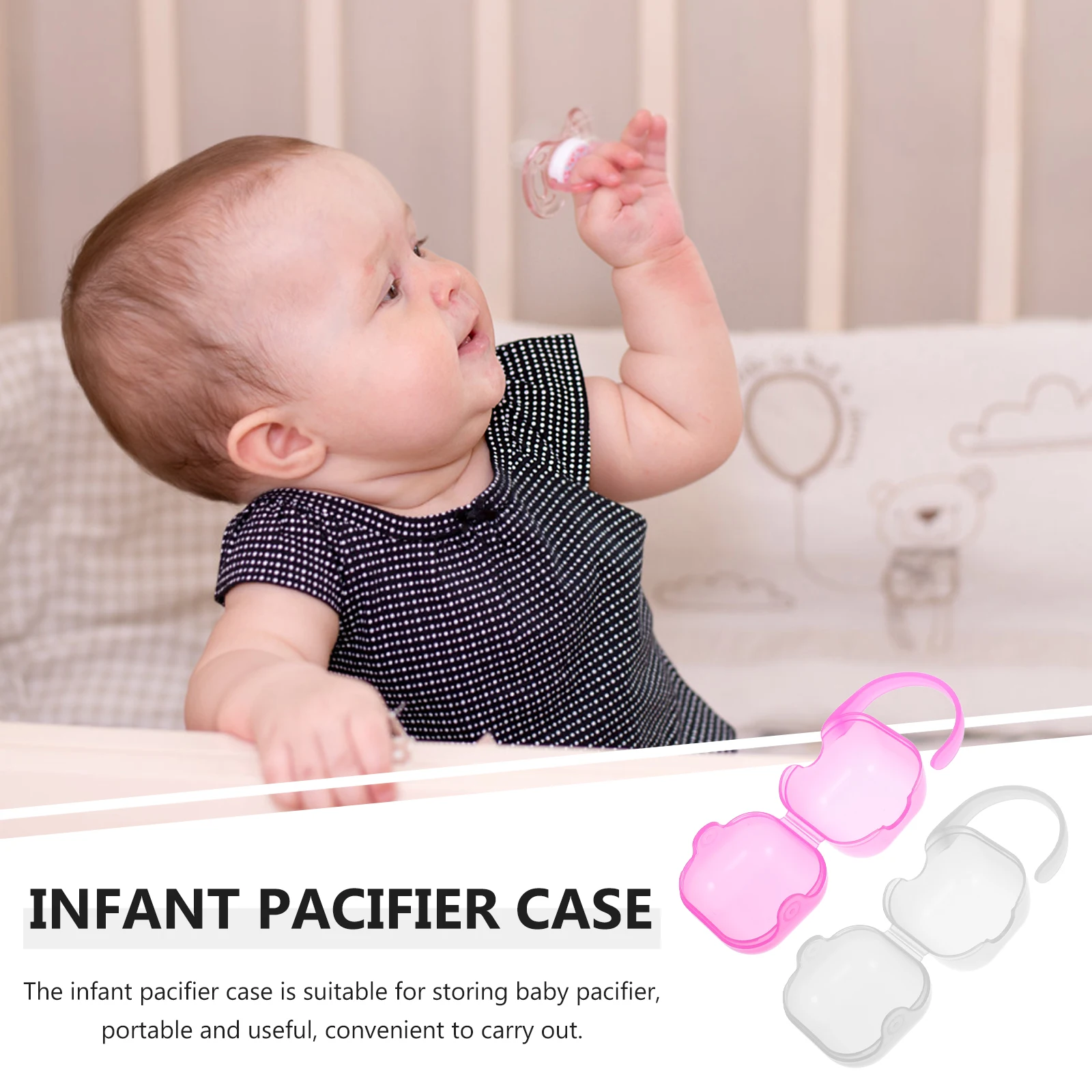 

2Pcs Baby Pacifier Holder Portable Travel Storage Case Infant Pacifier Box Container Lightweight Durable Easy Access