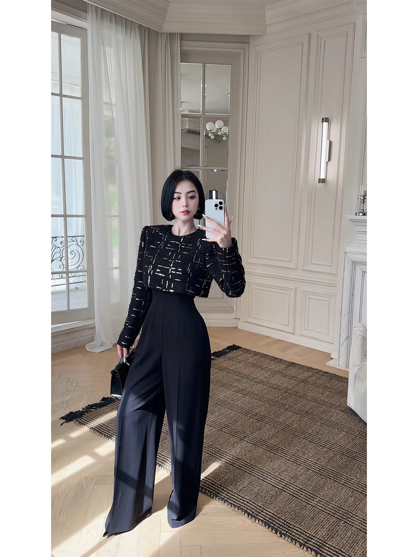 

Модный женский комбинезон с широкими штанинами и высокой талией, для офиса, весна 2026, новинка Linyajumpsuit