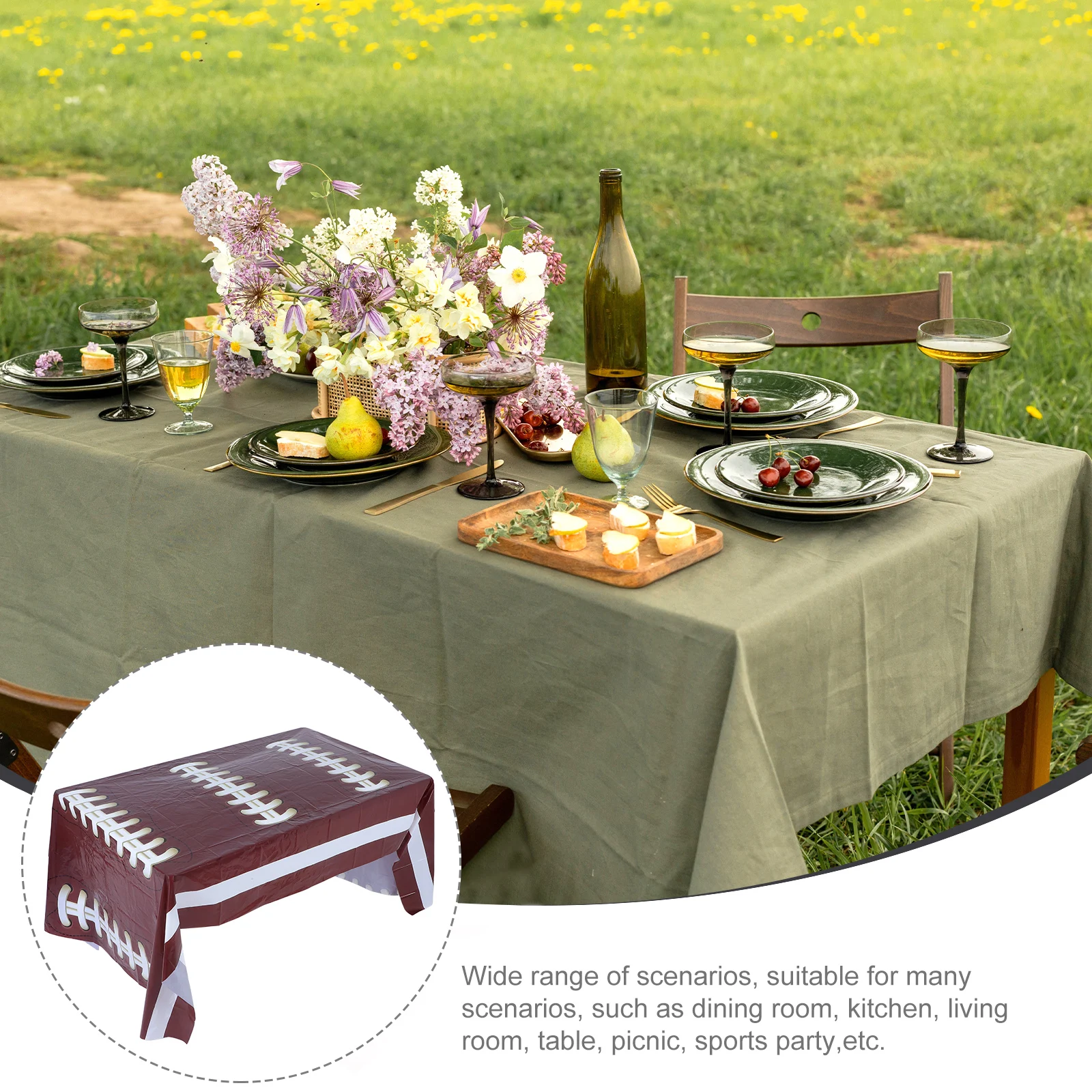 

Party Tablecloth Football Favors Supplies Birthday Decorative Items Banquet Decorations Baby Tablecloths