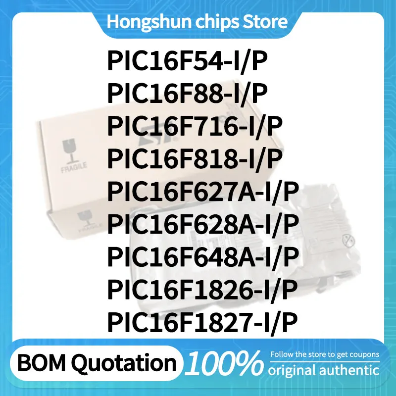 

PIC16F1826 PIC16F818 PIC16F716 PIC16F648A PIC16F628A PIC16F627A PIC16F88 PIC16F54 PIC16F1827-I/P Standard version