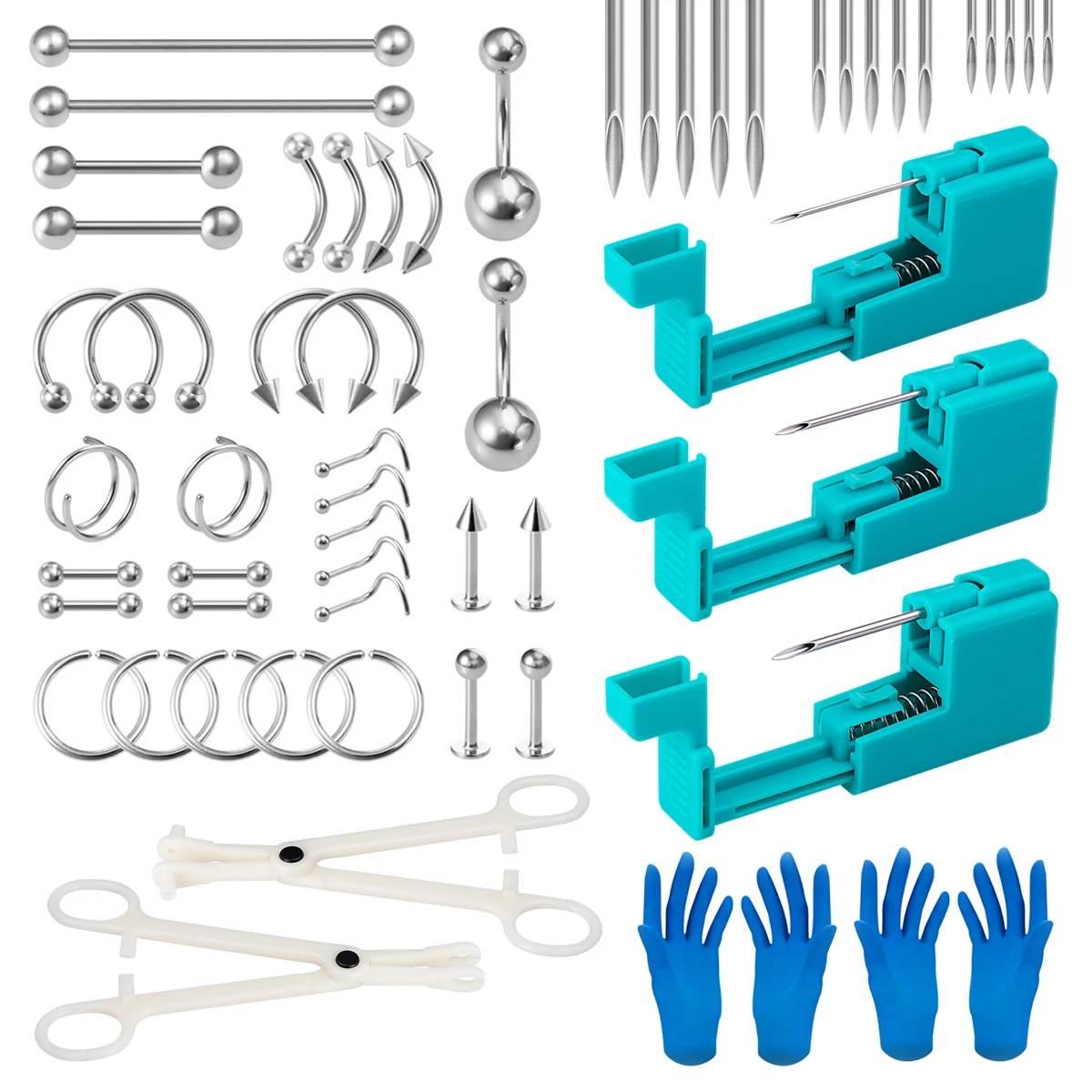 Piercing Tool Kit Eenvoudig Te Gebruiken Body Piercing Gun Lip Neus Tongbeen Wenkbrauw Navel Piercing Sieraden Voor Vrouwen Mannen