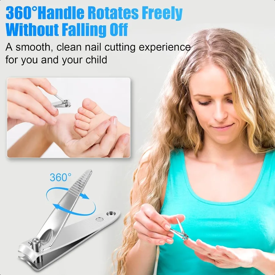 100개 네일 클리퍼 세트, 남녀 성인용 전문가용 스테인리스 스틸 손발톱깎이, 여행용 매니큐어 도구