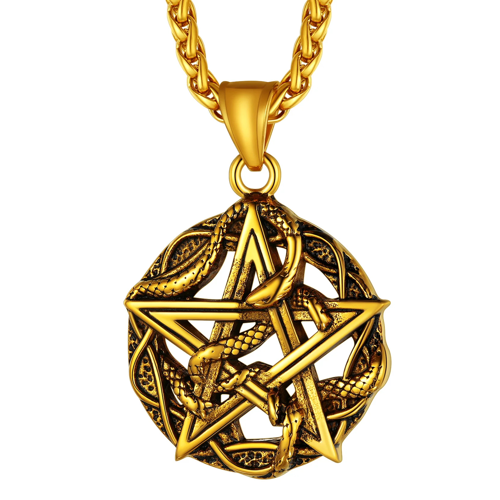 

Stainless Steel Star Pentagram Necklace for Men Women Pentacle Pendant Accessaries Hot Sale Birthday Party Holiday Jewlery Gifts