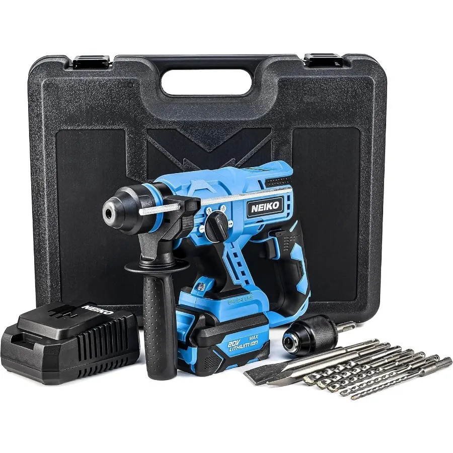 

Cordless Rotary Hammer Drill for Heavy-Duty Demolition and Construction Applications Features 20-Volt Li-ion Rechargeable Batte