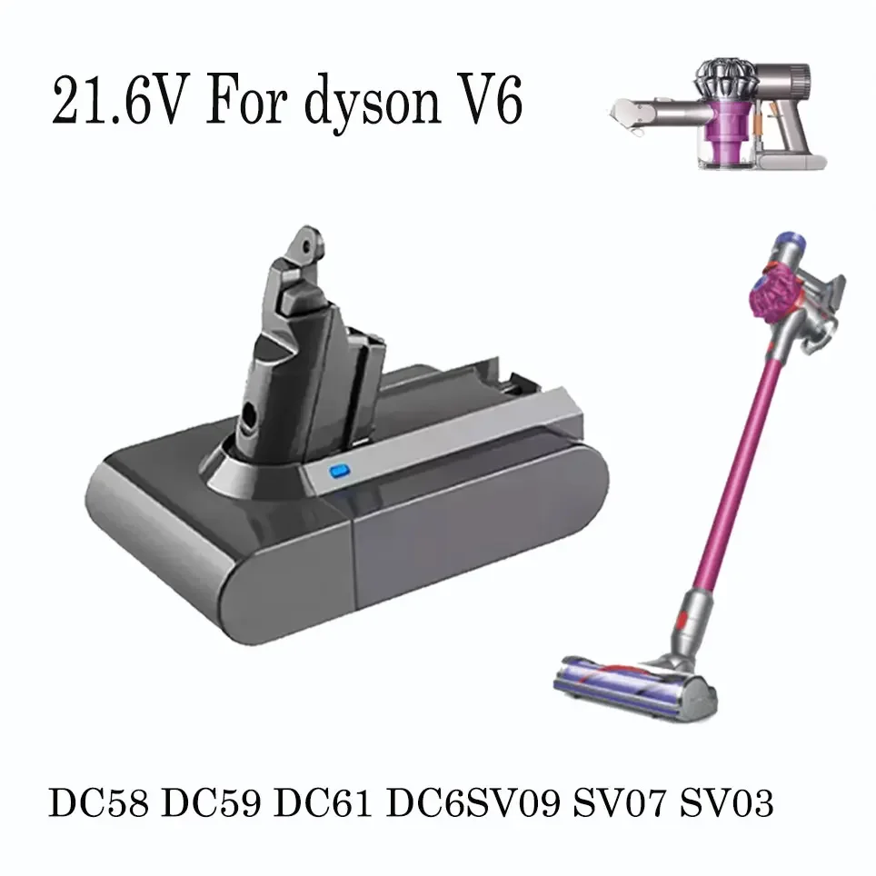 21.6V Battery For Dyson 4800/6800/7800/9800mAh V6 Battery For Dyson Vacuum Cleaner 21.6V Spare Battery For Dyson DC62 DC59