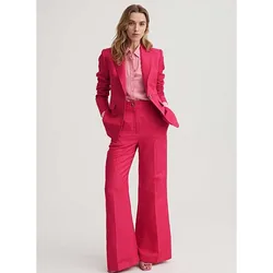 Abito monopetto da donna colletto a due pezzi moda Casual elegante abbigliamento da lavoro confortevole pantaloni da donna per feste