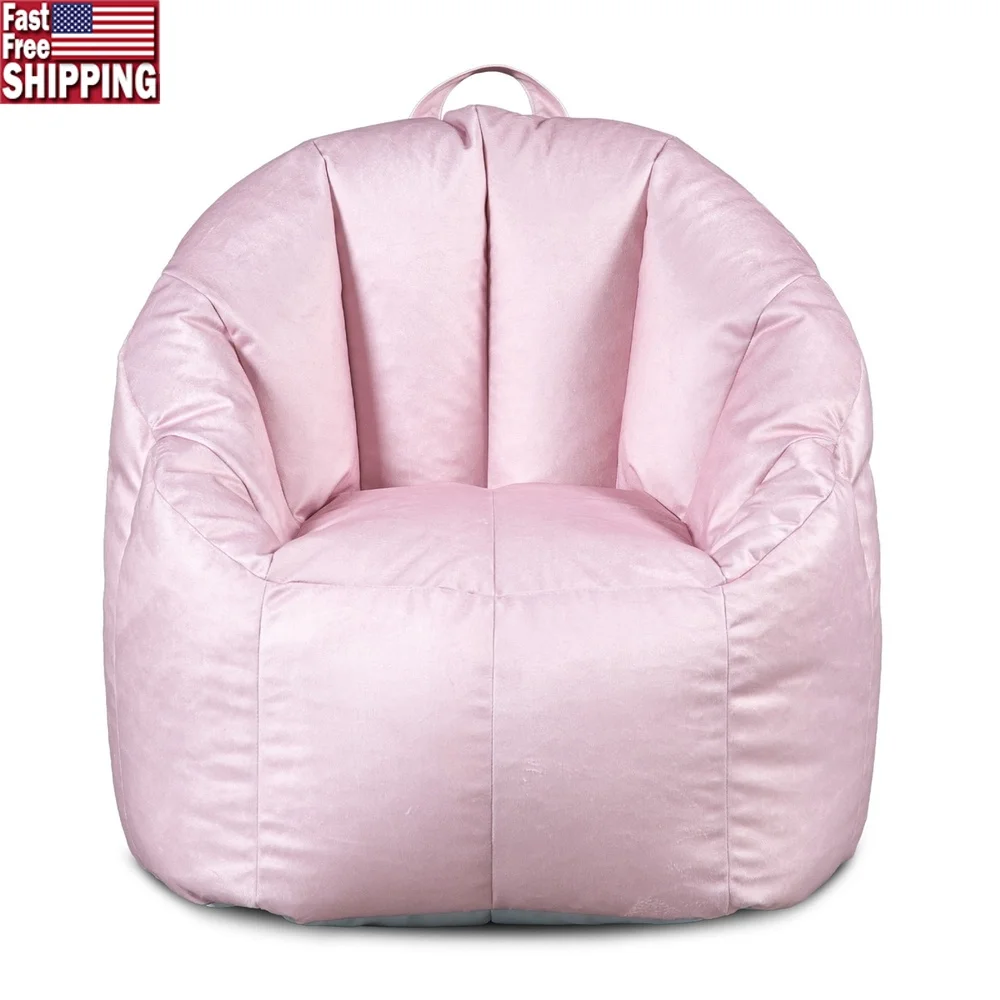 

Lightweight Plush Bean Bag Chair Kids Teens Compact Supportive Unique Shape Easy to Move Spot Clean Refills Durable Design