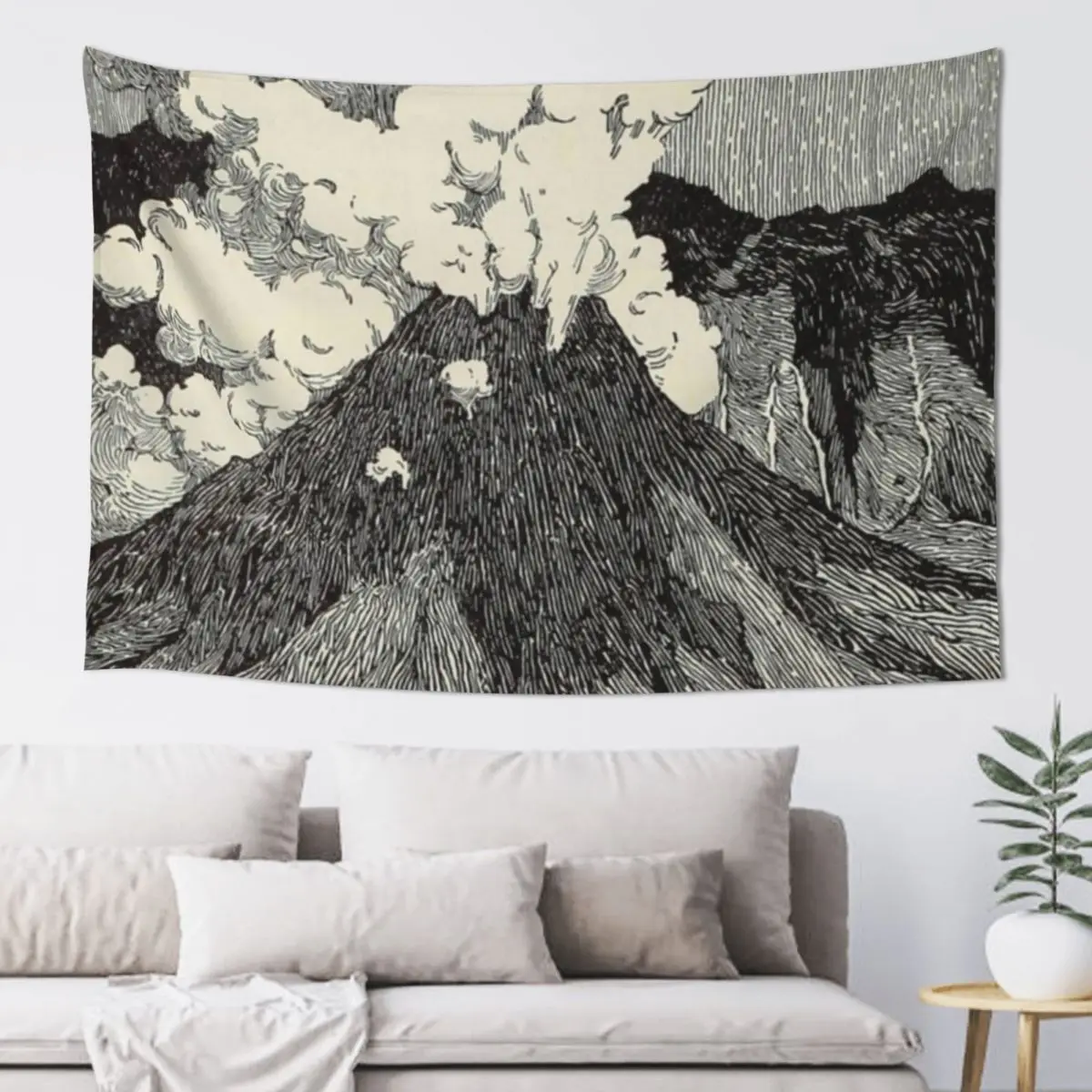 Naturalist Volcano Tapestry Decor For Bedroom Wall Hangings Decoration Tapestry