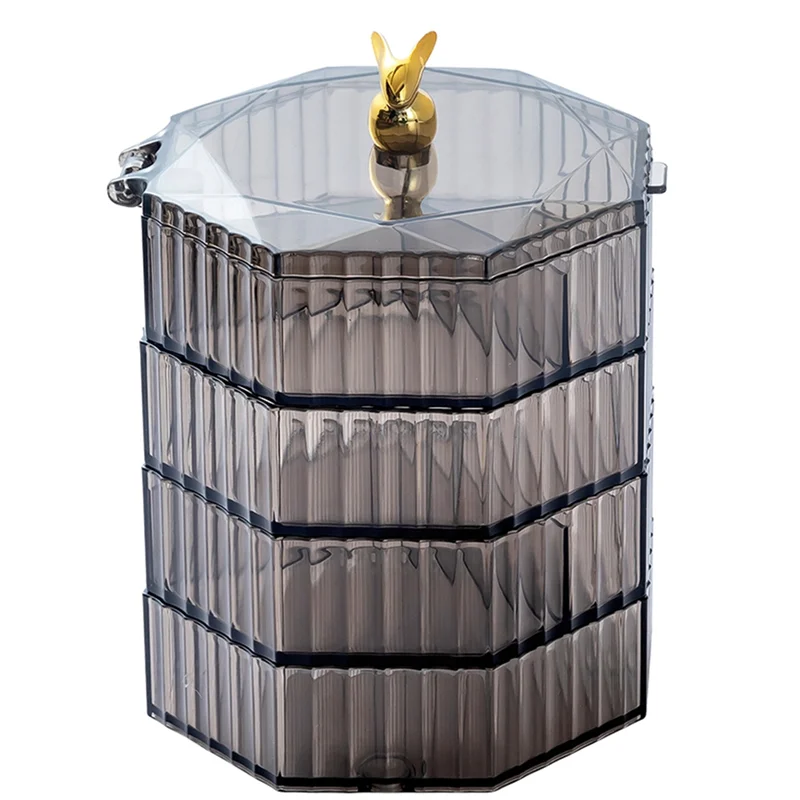 BHBD-ジュエリーボックス、ハンドル付きアクリルジュエリーオーガナイザー、女性や女の子向けのクリアジュエリーボックス、メイクアップオーガナイザー、耐久性のあるブラック