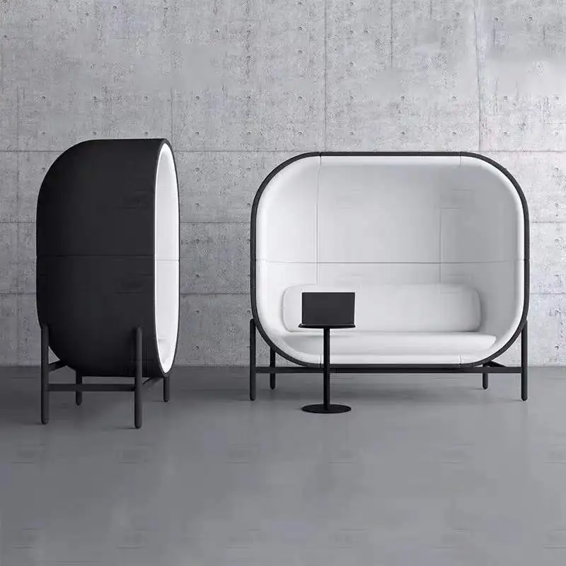 

Simple light luxury designer capsule shape single sofa chair Nordic art fiberglass living room casual sofa chair