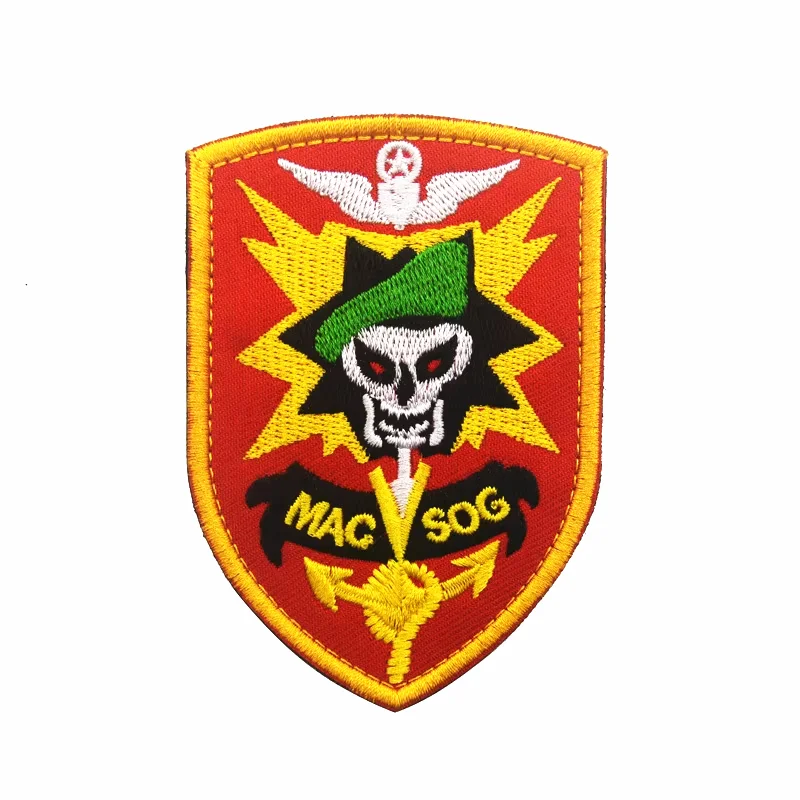 MACV-SOG Stickerei-Aufnäher, Assistance Command Patch, Applikationen, bestickte Aufnäher für Kleidung und Rucksäcke