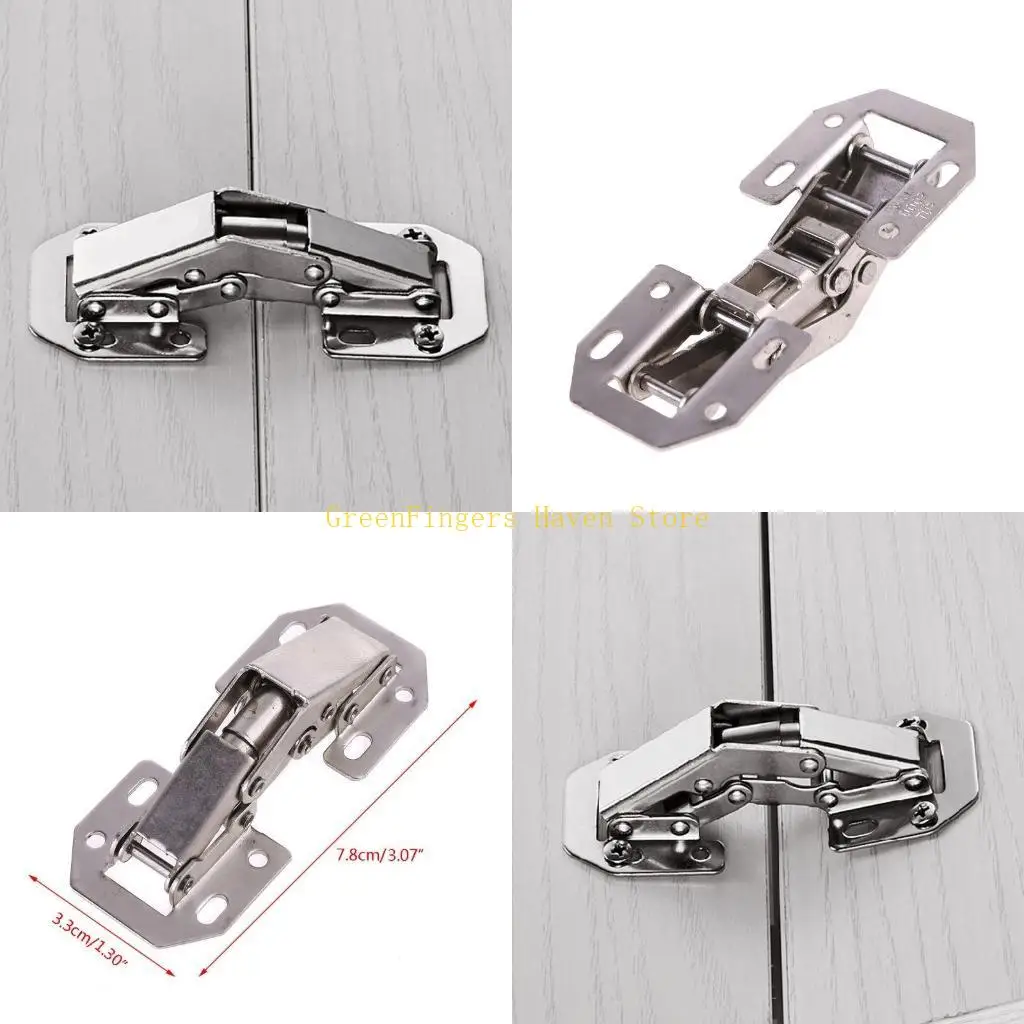 

F68D Kitchen Cabinet Corner Door Hinges No-Drilling Stainless Steel Soft Close Hinge Concealed Cupboard Hinge Replacement