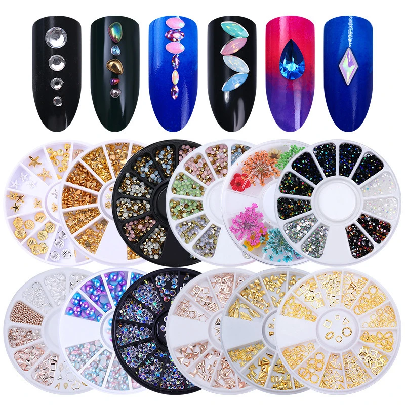 Partes de uñas, purpurina, cristal, gemas, joyería, cuentas, decoración de manicura, accesorios para profesionales 2