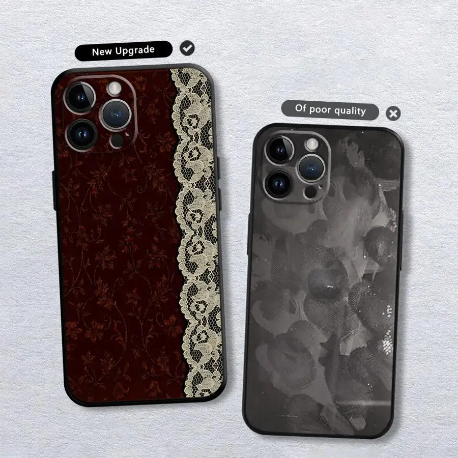 Black And Red Sexy Lace Phone Case for Apple iPhone 17 Pro Max 14 13 11 17e 15 Pro 7 8 XR XS MAX 16 12 Air Funda Phone Cover view 4