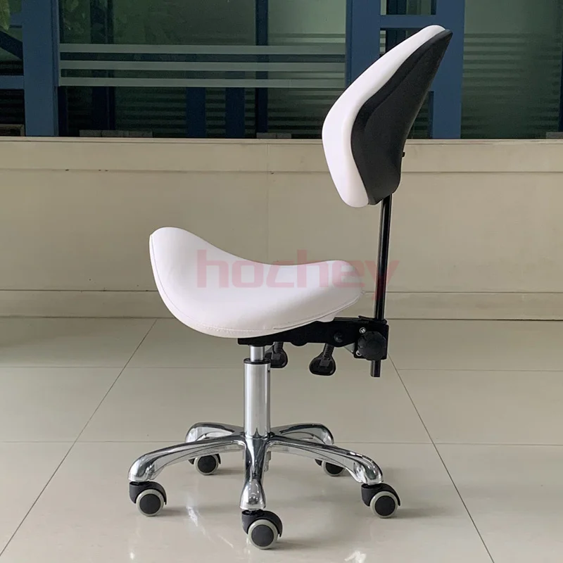 Dental Saddle Doctor Seat Luxury Dentist Stool with Armrest PU Leather