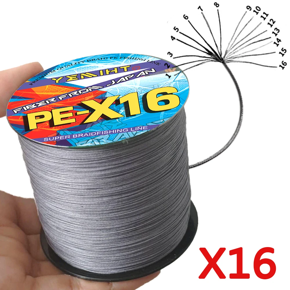 X16 Strands Braided Fishing Lines Ultra 300M Lure Fishing Strong PE Line Multifilament Grey Durable Leader Wire 0.16mm-0.80mm
