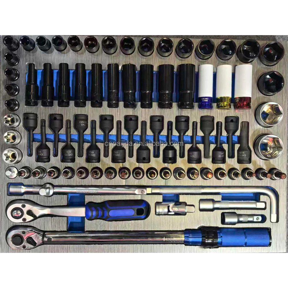 

526-pcs Hand Operated Tool Set Metal Auto Repair Garage Workshop Tool Set Including Scissors Hammer Plier EVA Hard Trolley