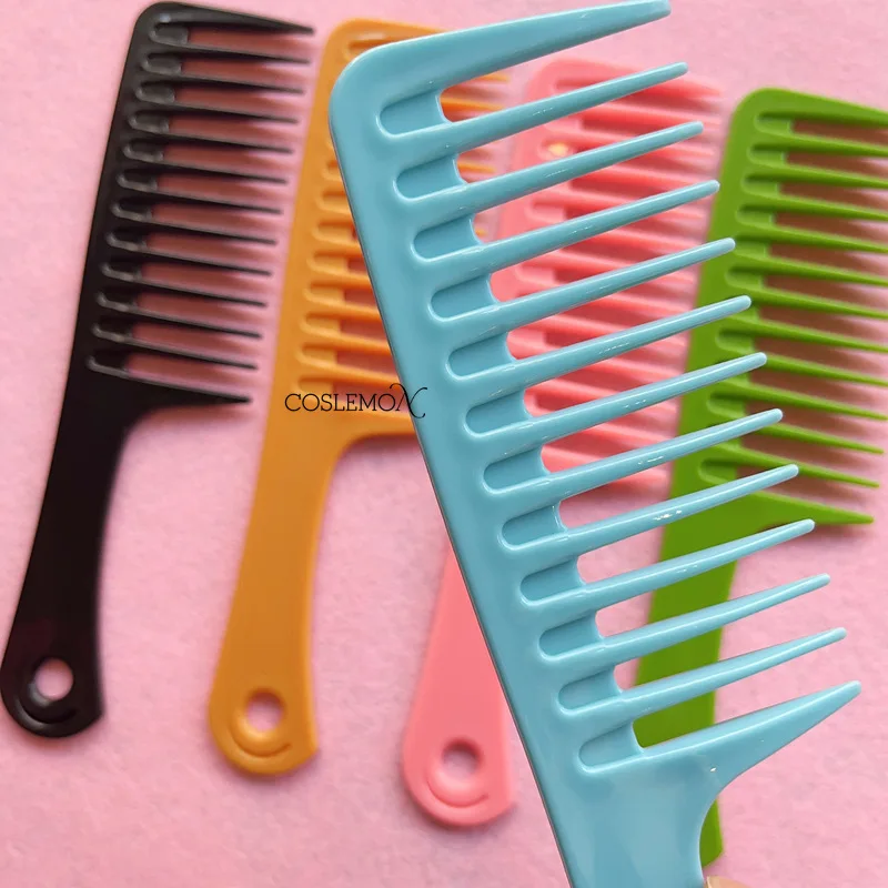 Coarse Wide Tooth Comb Heat Resistant Woman Wet Hook Curly Hair Brushes Salon Dyeing Styling Tools Barber Hair Accessories