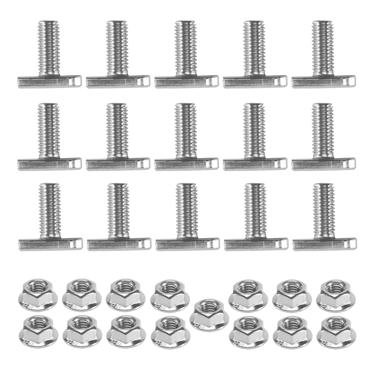 

KIKI 15Pcs T Slot Bolt Replacement,M8 X 20 Screws, A2-70 Rail Track Screws Track Nuts with 15 Flange Nut