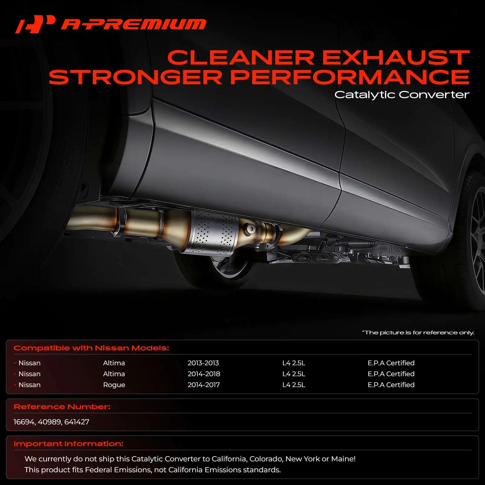 A-Premium Catalytic Converter for Nissan Altima 2013-2018 Rogue 2014-2017
