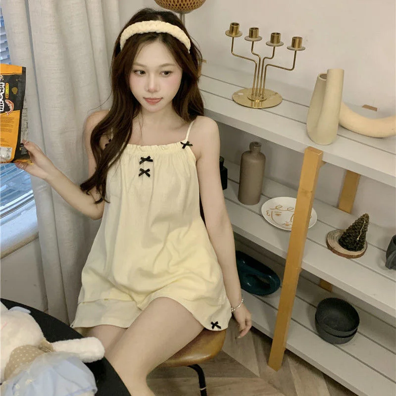 

Pajama Sets Women Solid Simple Sweet Leisure Stylish Charming Creativity Classics Korean Style Summer Home Cozy Breathable New