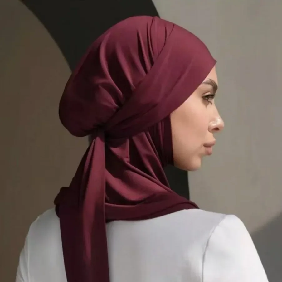 Nouveau prêt à porter femmes musulmanes foulard pansement Hijab Jersey Amira écharpe instantanée Turban châle tête enveloppement Bandanas Turbante Mujer