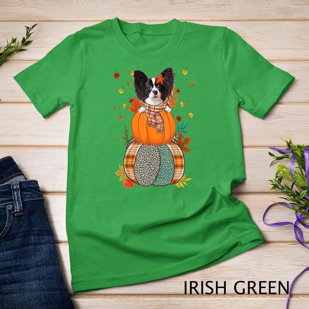 T-shirt mignon papillon pour Thanksgiving, T-shirt unisexe pour amoureux des chiens, automne