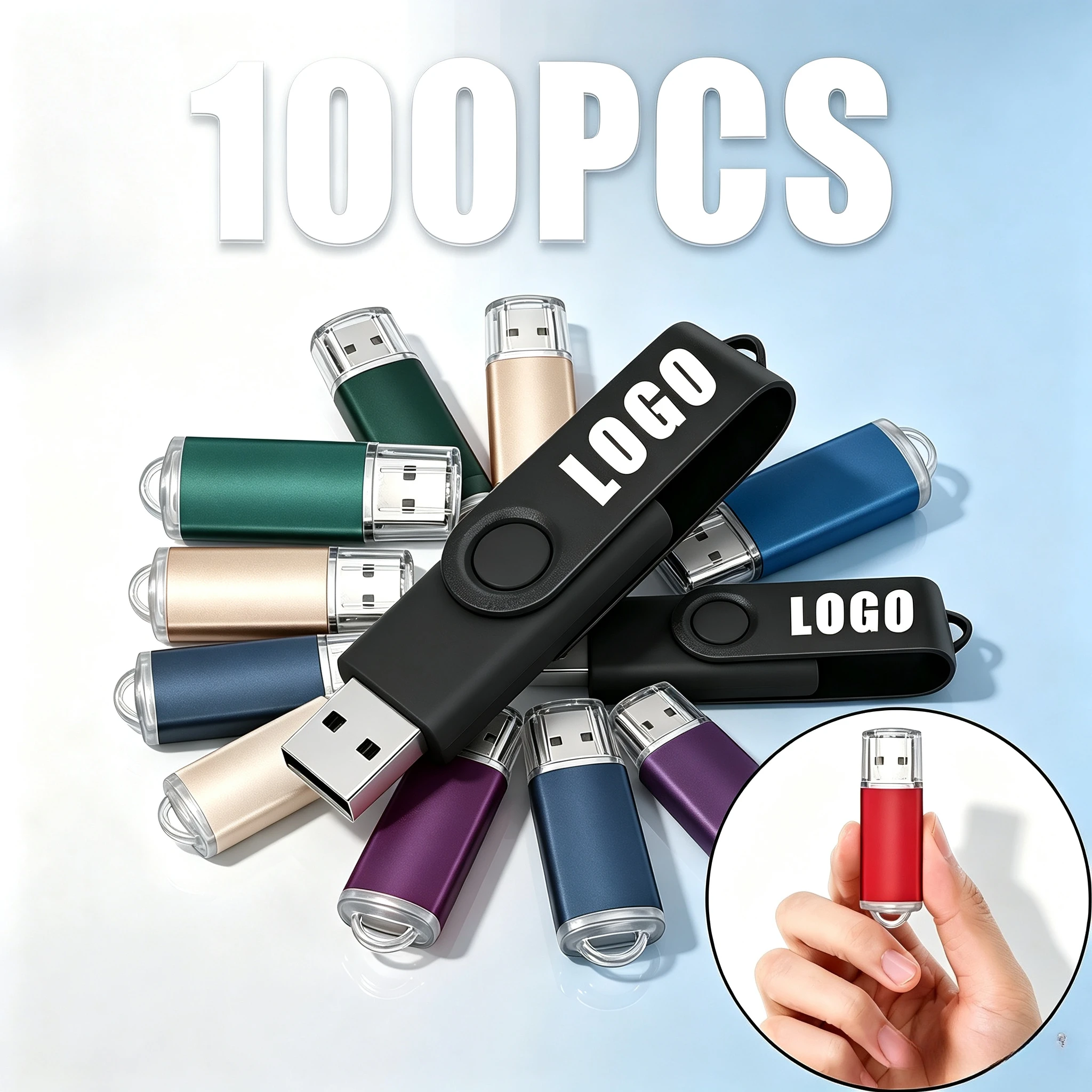 100pcs/lot Factory Price USB 2.0 Flash Drive 512MB 4GB 16GB USB Metal Pendrive 4GB 64GB USB Memory Stick Free Custom Logo Gifts