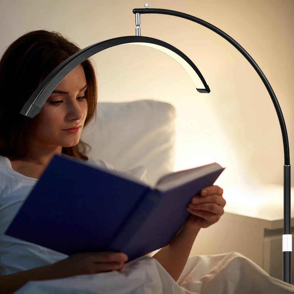 23" 36 W dimmbare Wimpernlampe, drehbares Halbmondlicht, Lash Tech, verstellbares LED-Wimpernlicht, Kosmetikerinnenlicht mit Telefonhalter – Detail 1