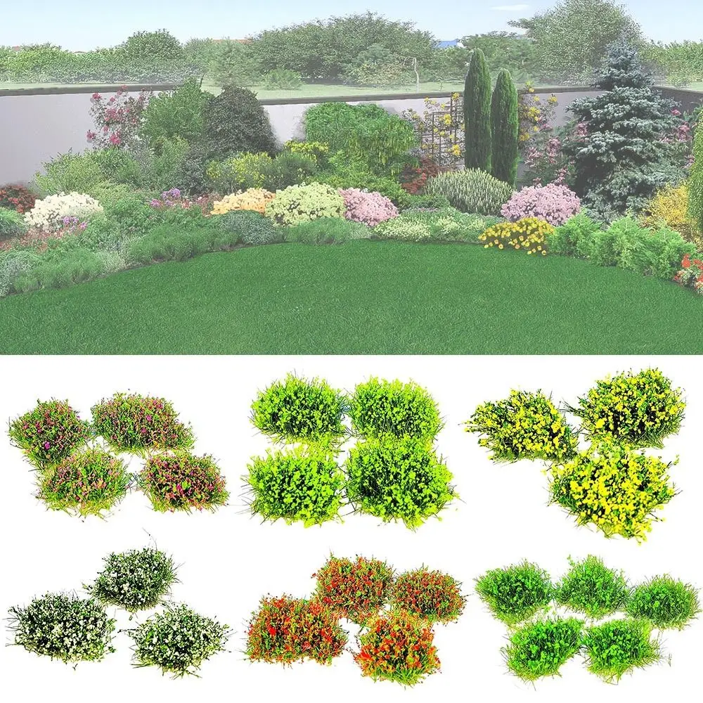 Simulated Multicolour Grass Tuft Craft DIY Fake Grassland Static Sand Table Model Wargaming