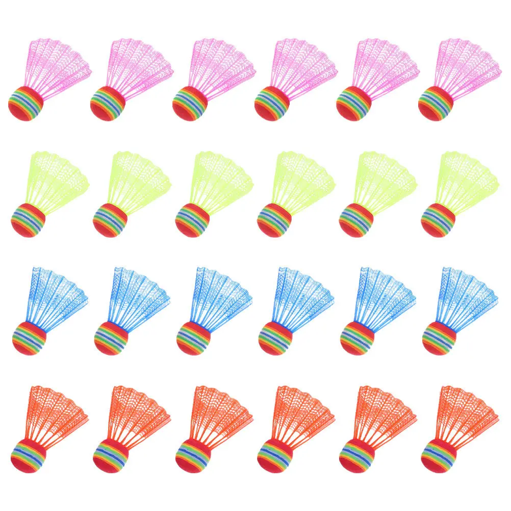 

24Pcs Kids Multi-Color Badminton Shuttlecocks Large Head Foam Plastic Lightweight Indoor Outdoor Training Supplies